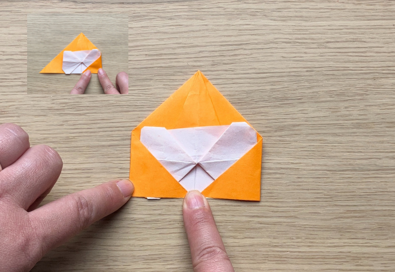 リボン付き！可愛いかぶとの折り方12