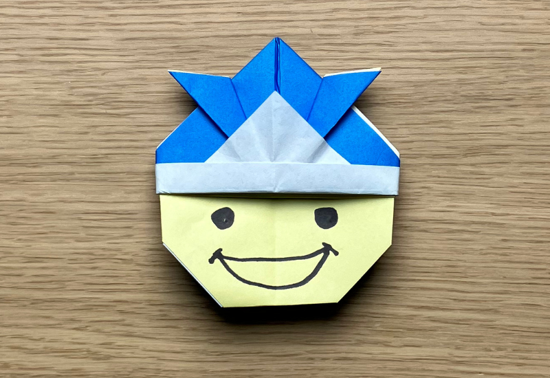 お顔付きで可愛い！かぶとの折り方14