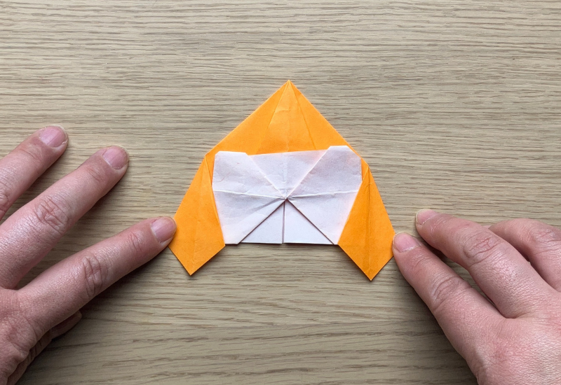 リボン付き！可愛いかぶとの折り方13