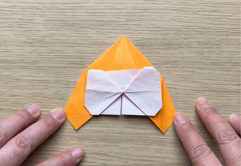 リボン付き！可愛いかぶとの折り方14