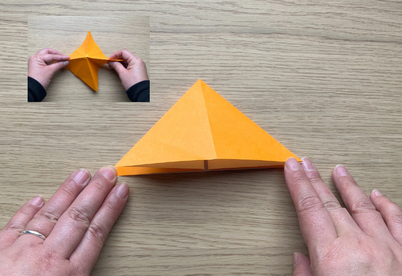 リボン付き！可愛いかぶとの折り方6