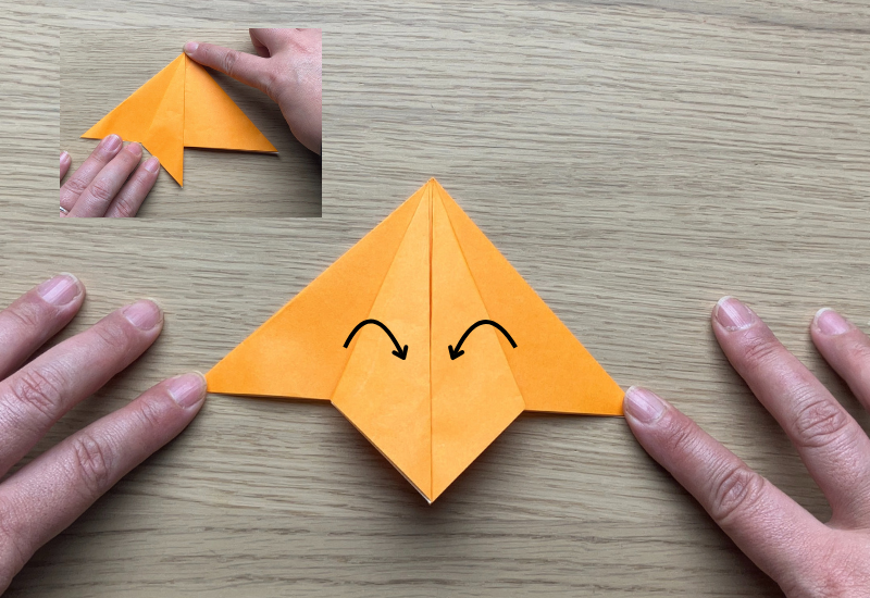 リボン付き！可愛いかぶとの折り方7