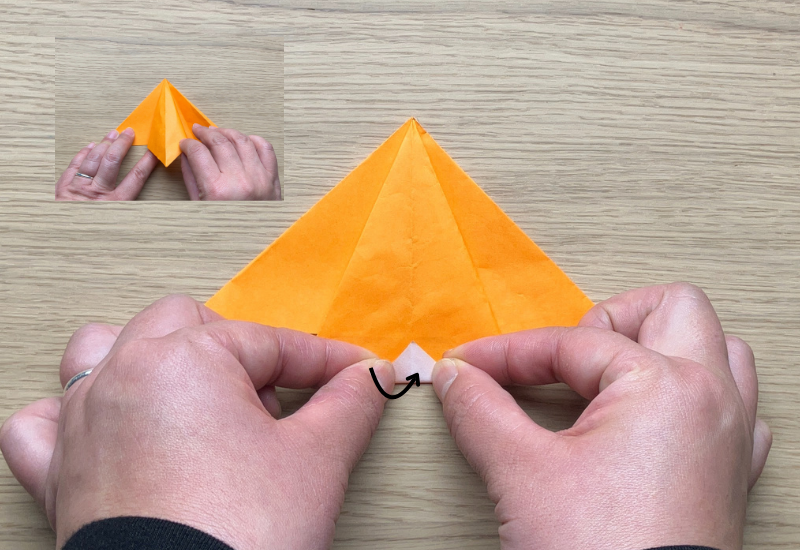 リボン付き！可愛いかぶとの折り方8